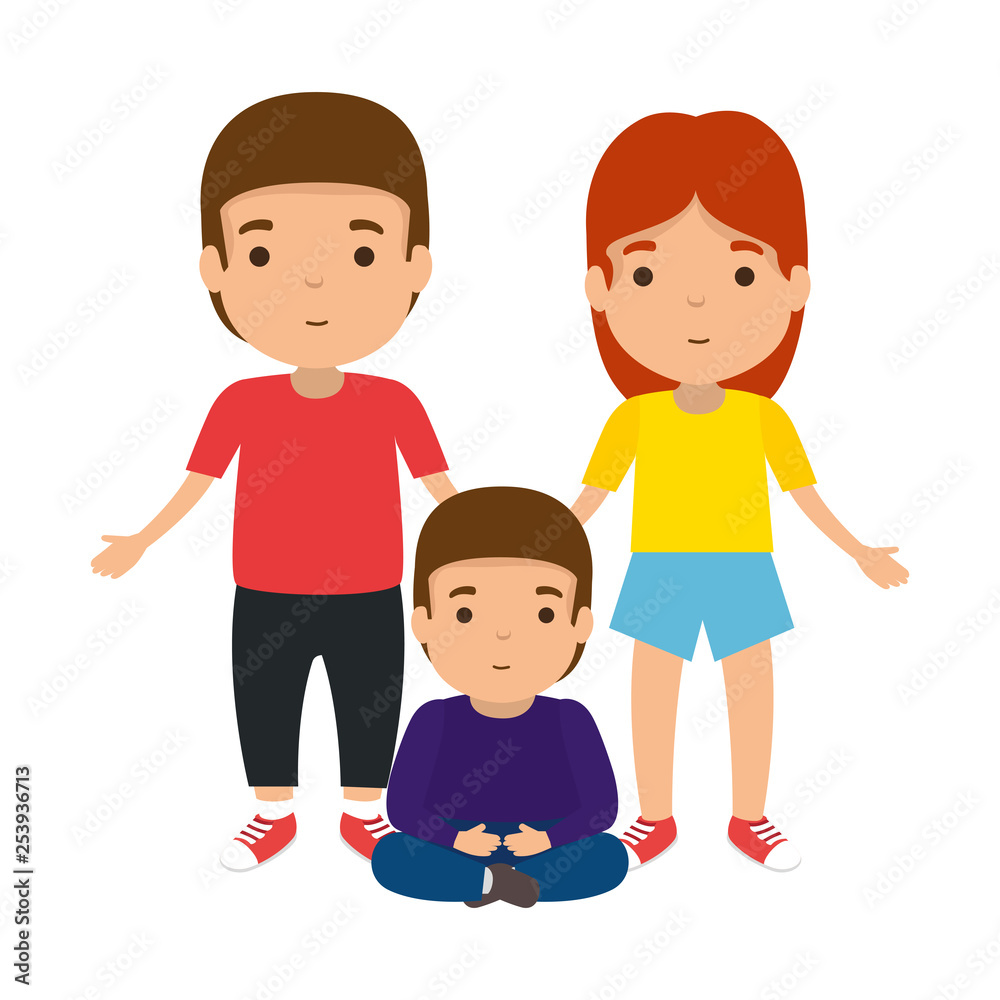 parents couple with son characters