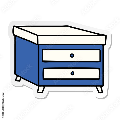 sticker cartoon doodle of a bedside table