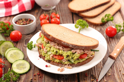 sandwich toast with avocado and tuna