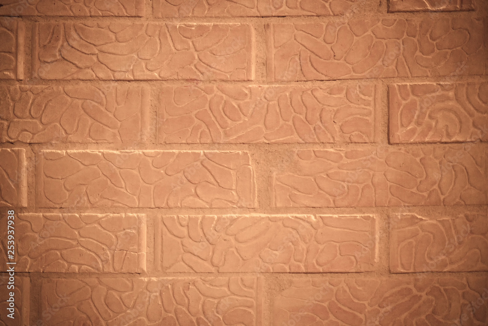 Background red textured brick wall. Can be used in the design as a blank.