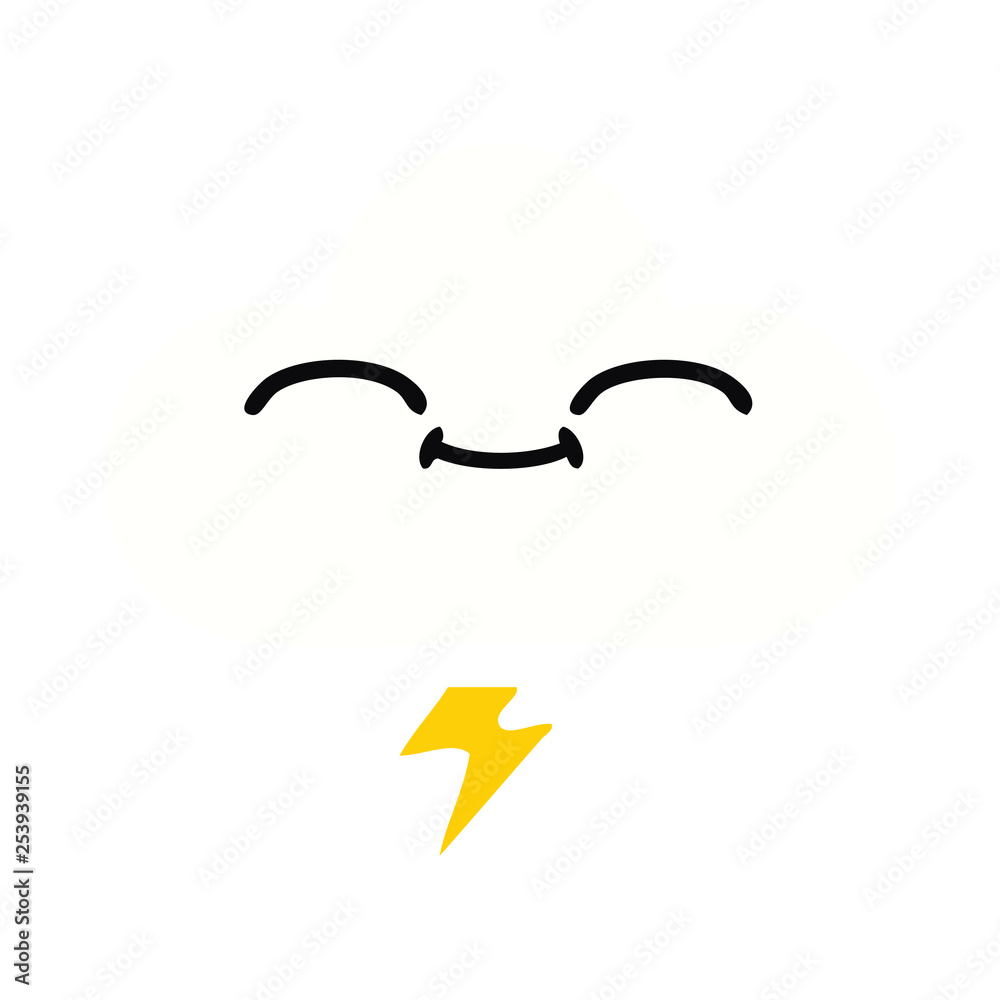 flat color retro cartoon thunder cloud flat color retro cartoon thunder cloud