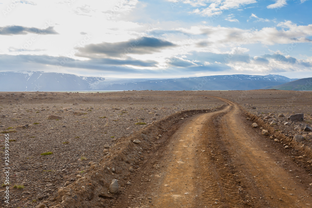 Dirt road from Hvitarvatn area, Iceland landscape