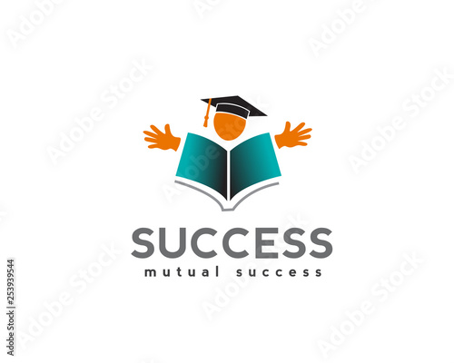 Happy success education logo design inspiration