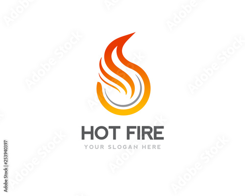 circle Hot fire logo design inspiration