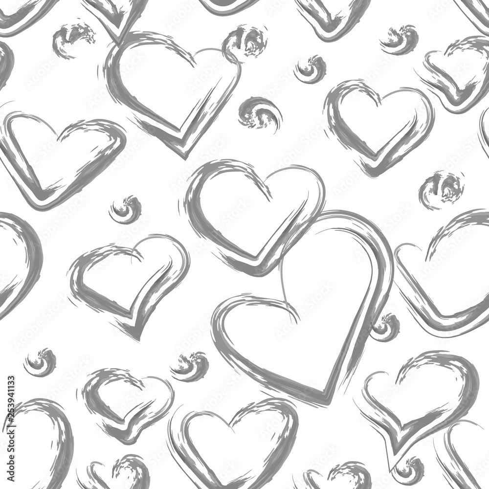 Obraz premium Beautiful hand drawn heart on white background. Vector pattern design