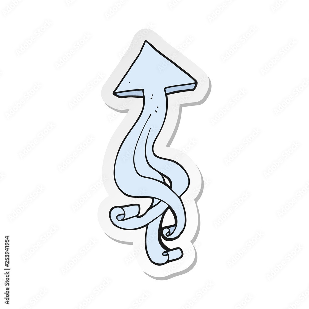 sticker of a cartoon arrow sticker of a cartoon arrow