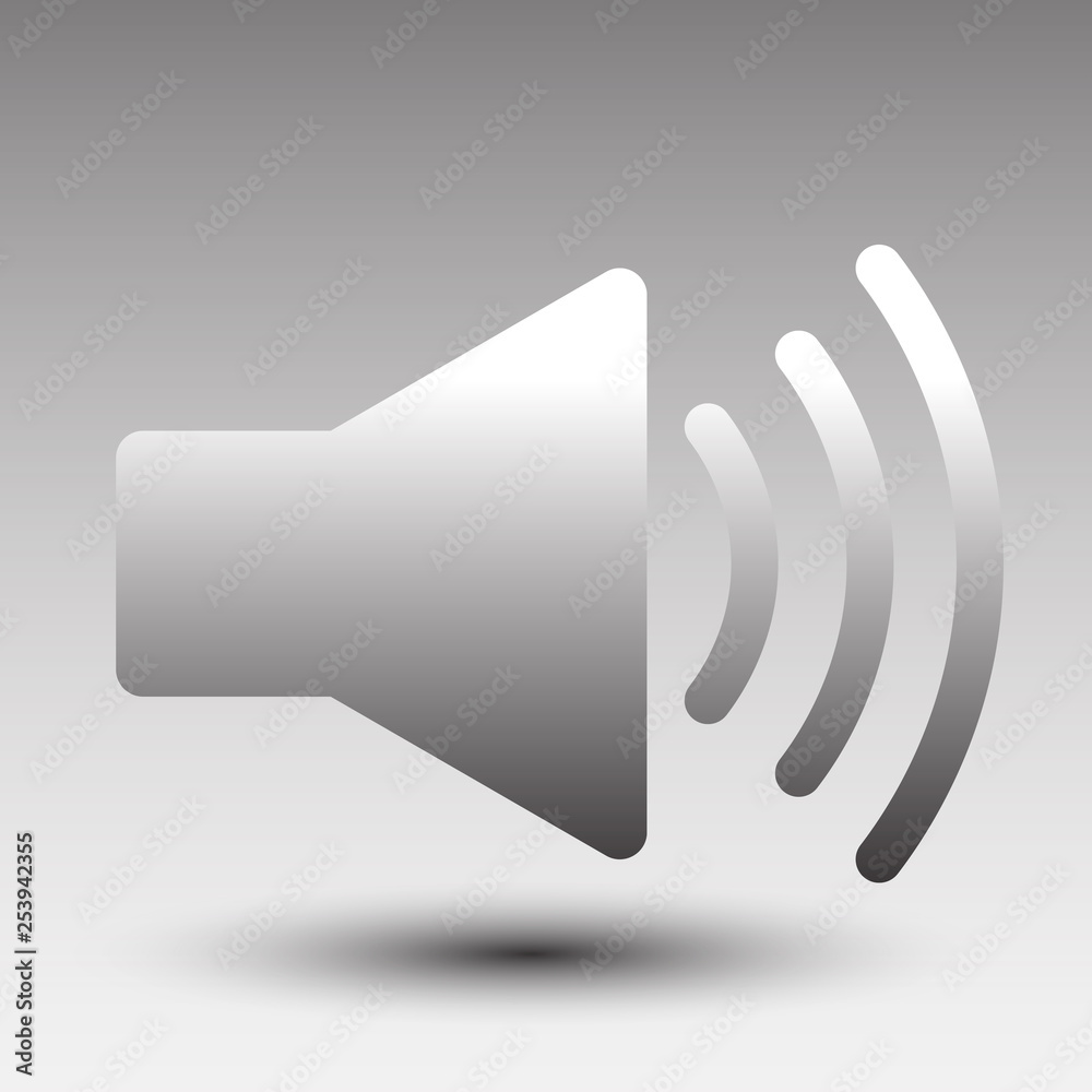 Speaker volume icon, audio voice sound symbol, media music vector loudspeaker Speaker volume icon, audio voice sound symbol, media music vector loudspeaker