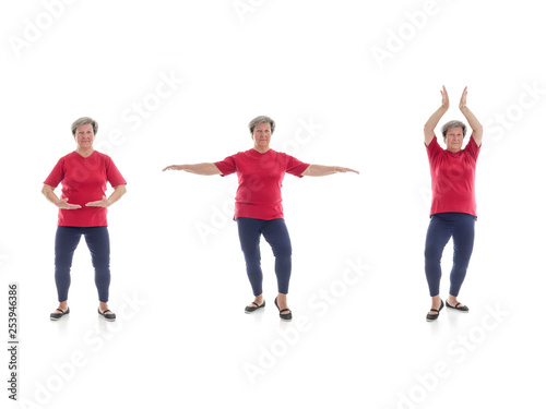Tai chi forms performed by older woman