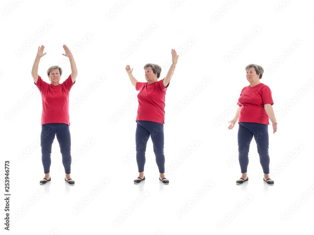 Tai chi forms performed by older woman