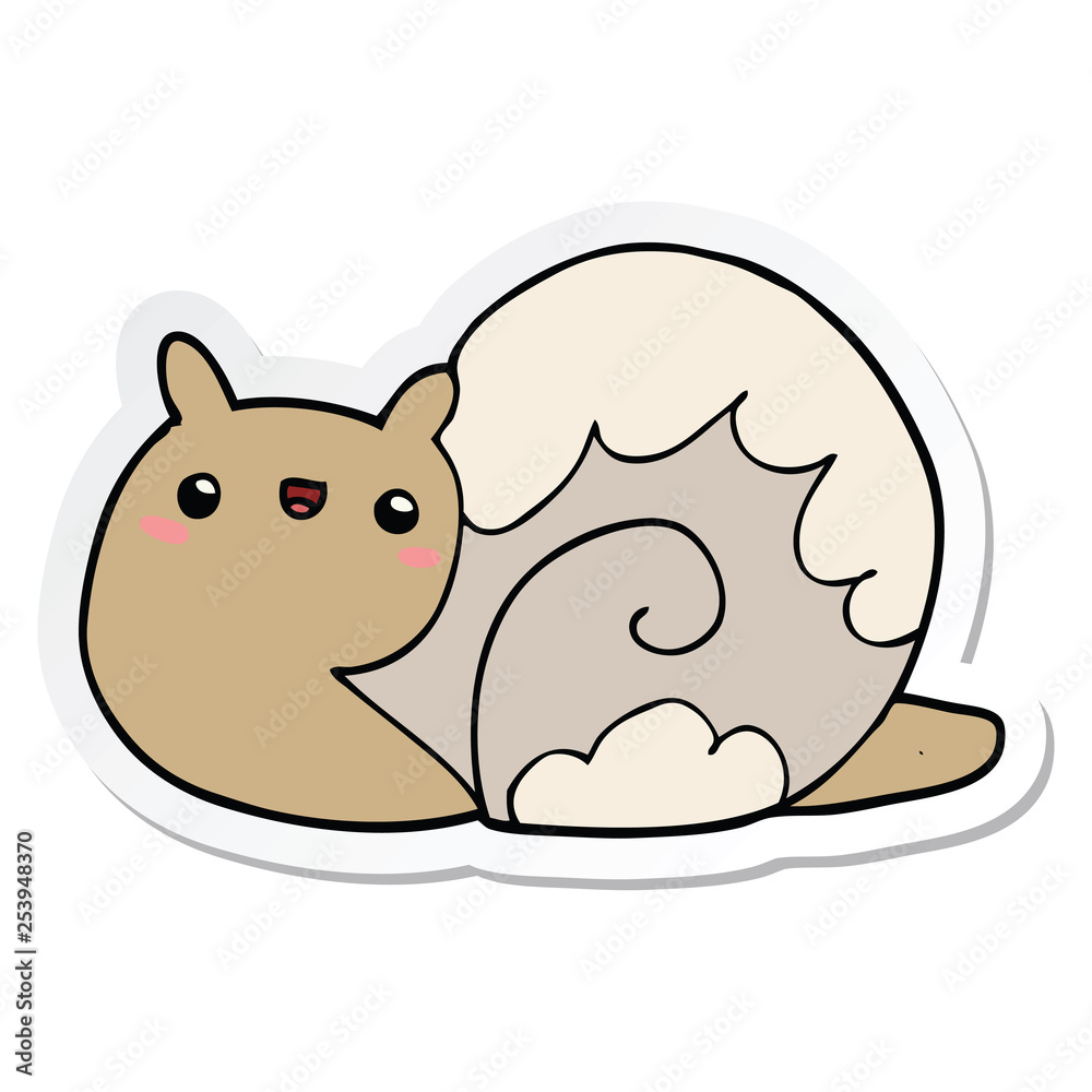 sticker of a cute cartoon snail sticker of a cute cartoon snail