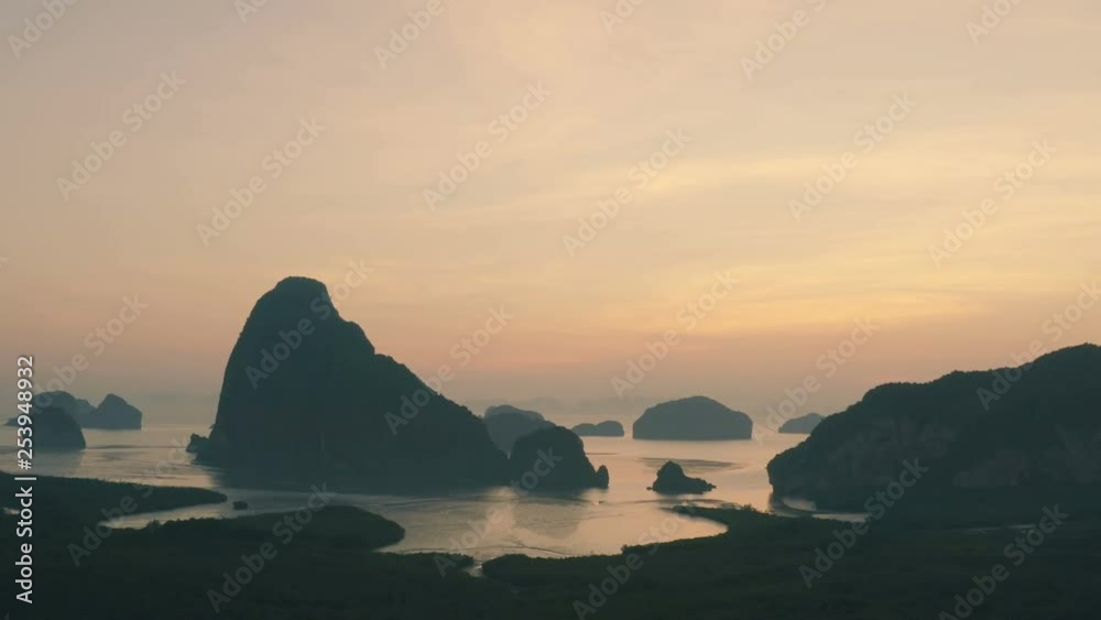 before sunrise at Slight through the mountain in to fishing village chipela before sunrise at Slight through the mountain in to fishing village chipela