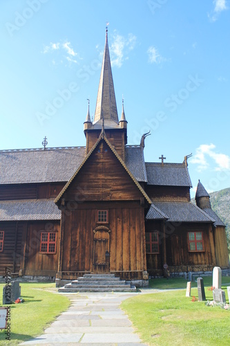 Stavkirke de borgund en Norvège.
