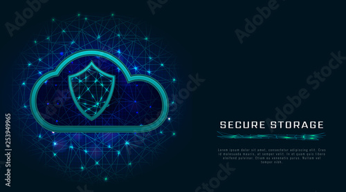 Cybersecurity and information or network protection concept. Future technology web services for business and internet design on abstract background. Vector illustration