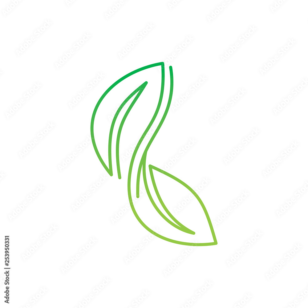 Naklejka premium Leaf Logo Design Vector Template Set