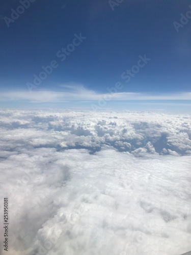 Blue sky from above the clouds