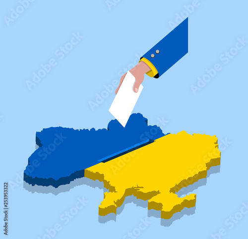 Vote for Ukrainian election over a Ukraine map