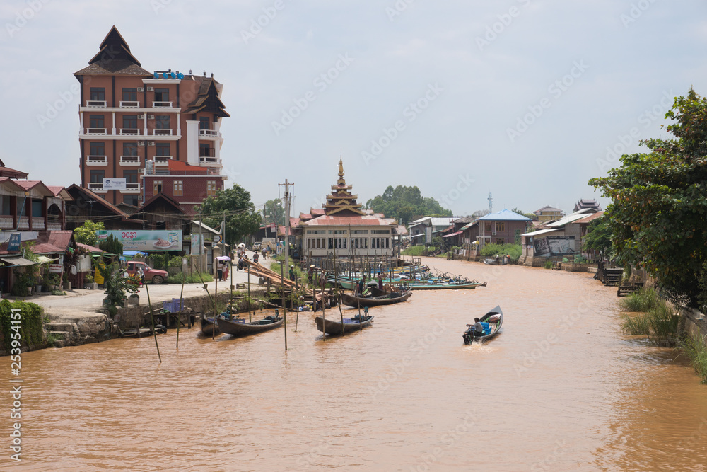 local houses at famous inle lake in central myanmar
