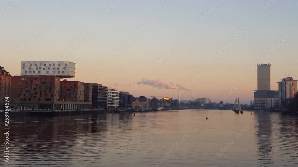 River landscape in Berlin Germany. Video recorded in Germany.