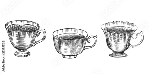 Hand drawn a cup of tea.