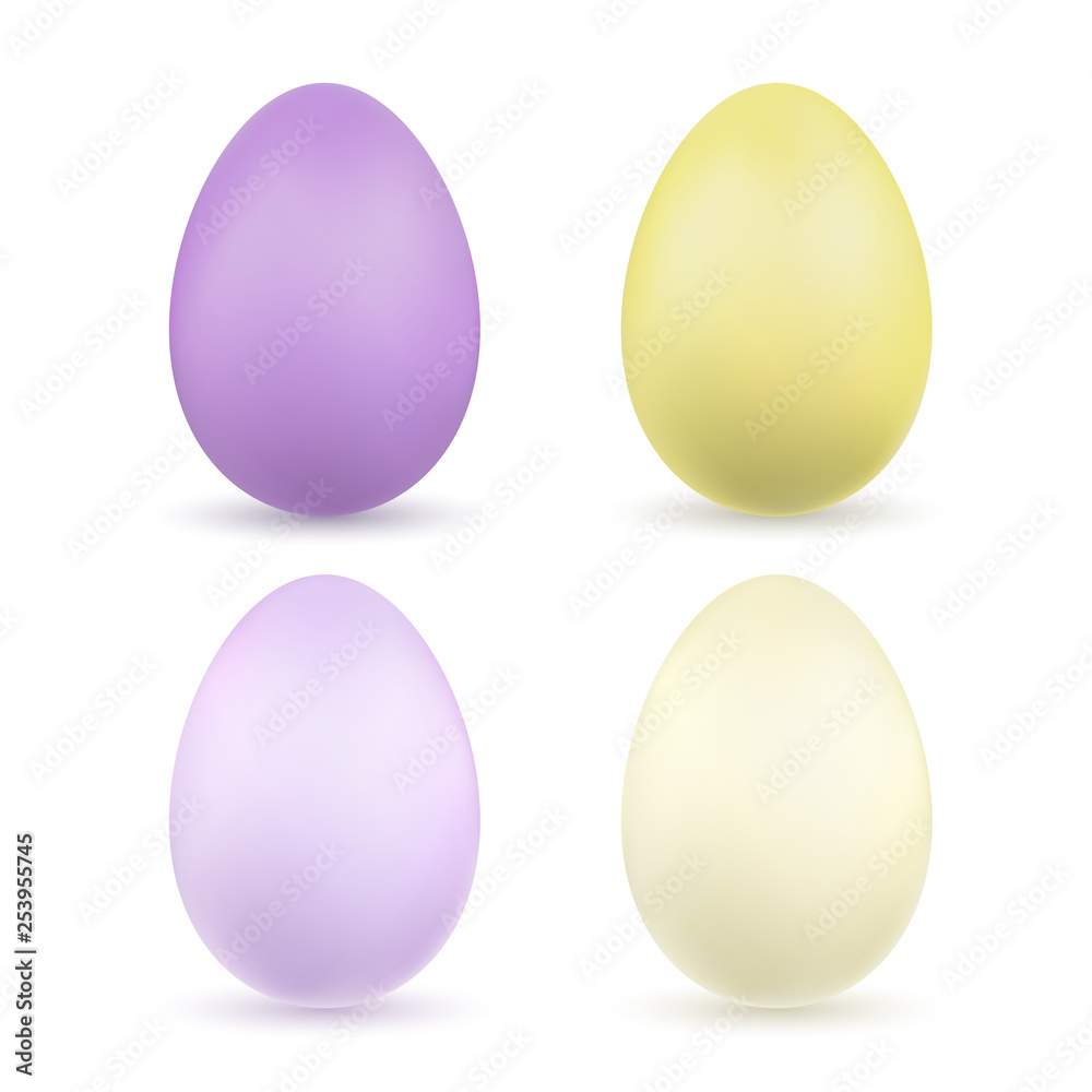 Easter egg 3D icons. Color bright and pastel eggs set isolated white background. Design decoration for Happy Easter celebration. Holiday elements pattern collection. Spring symbol. Vector illustration Easter egg 3D icons. Color bright and pastel eggs set isolated white background. Design decoration for Happy Easter celebration. Holiday elements pattern collection. Spring symbol. Vector illustration