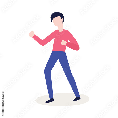 Vector flat angry man ready to fight