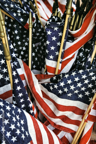 Bilde på lerret Collection of United States flags