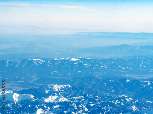 aerial view of Alps mountain range from airplane © Ekaterina