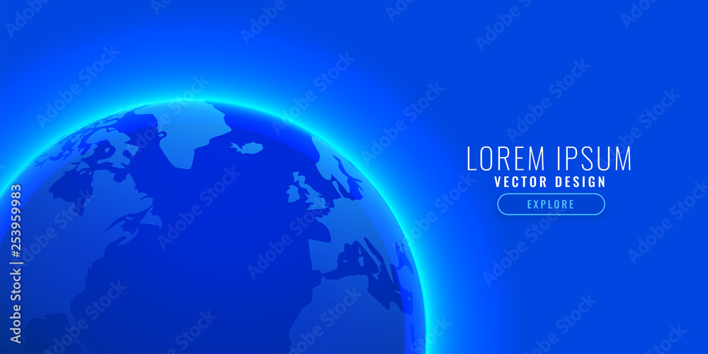 blue earth background with text space