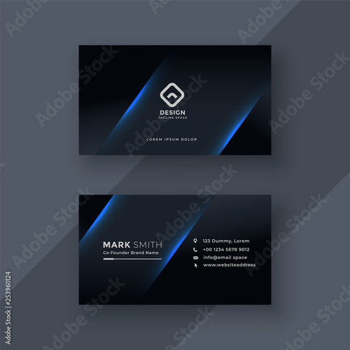 dark business card template design