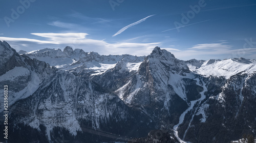 beautiful winter mountain landscape from drone