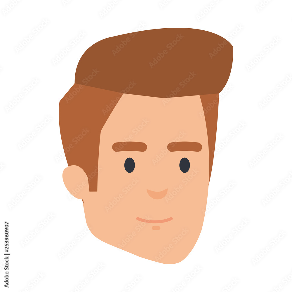 young and casual man head character young and casual man head character