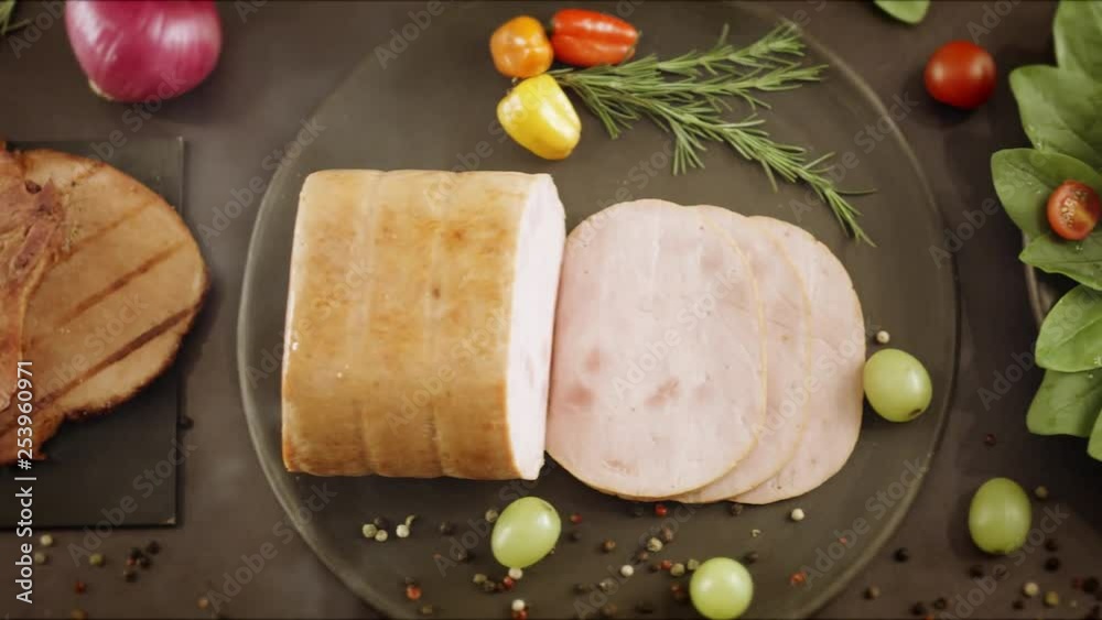 Smoked ham and chicken producto shoot