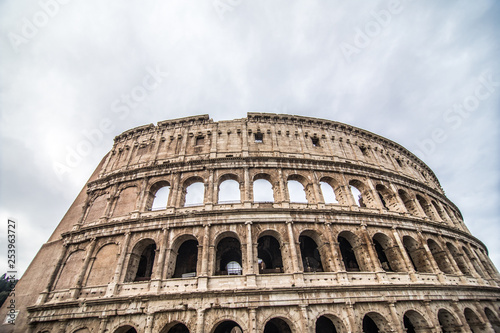 Colosseum in Rome  Italy is one of the main travel attractions. Scenic view of Colosseum.