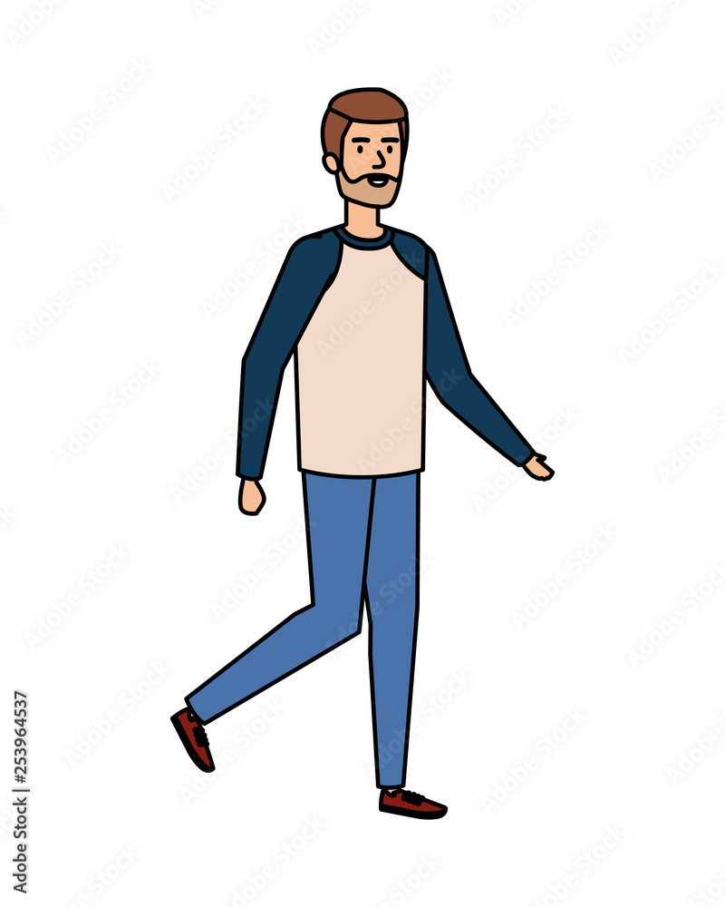 young man walking character young man walking character