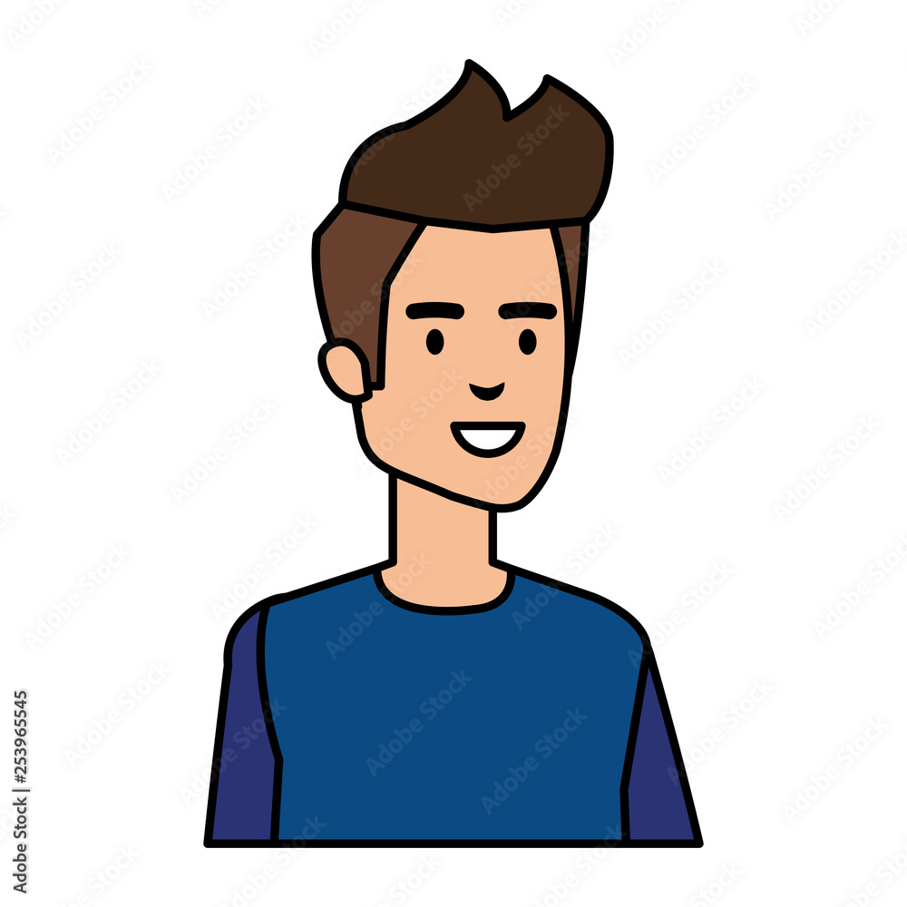 young and casual man character young and casual man character