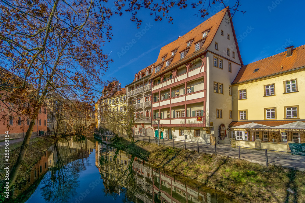 Gerberhäuser am Ludwig-Kanal in der Weltkulturerbestadt Bamberg
