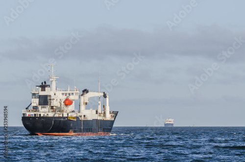 A REFRIGERATED VESSEL AT SEA - Cargo ship on the waterway