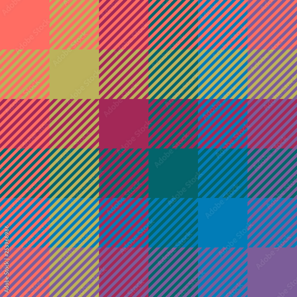 Plaid or tartan vector is background or texture in many color Plaid or tartan vector is background or texture in many color