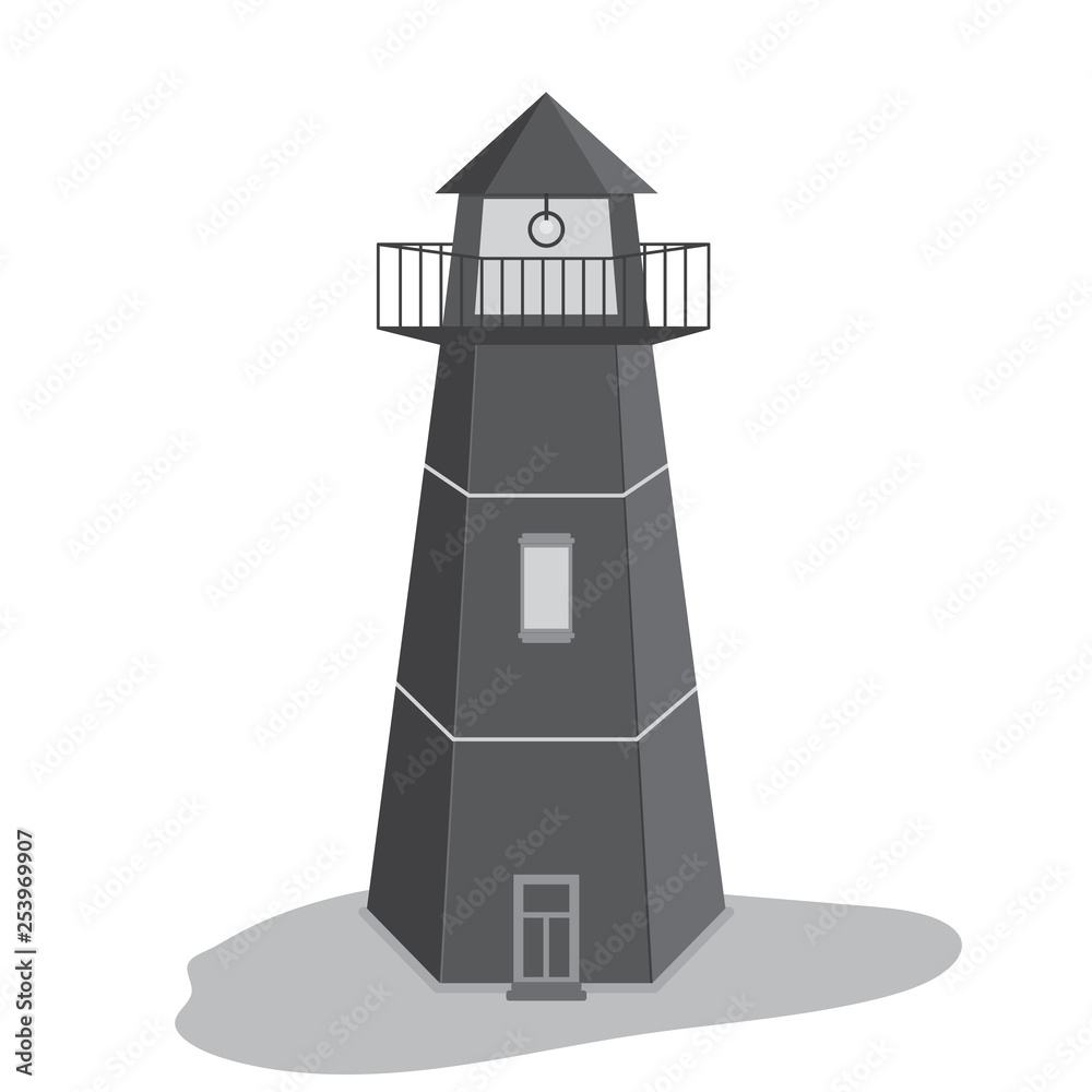 Lighthouse. Flat. Vector illustration