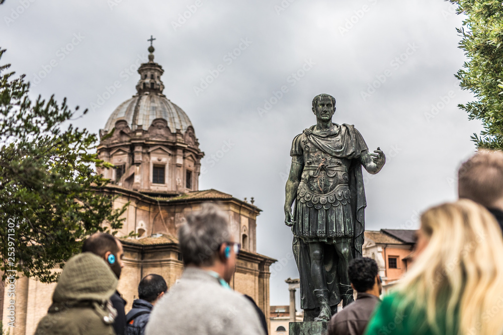 ROME, ITALY - November, 2018: Statue of Iulius Caesar in Rome