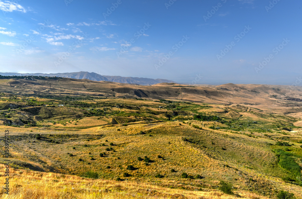 Panoramic mountain view from Jrvezh forest park in Armenia.