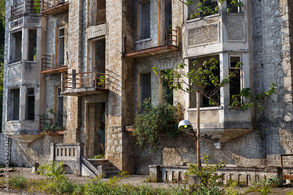 ruined abandoned constructions in abkhazia