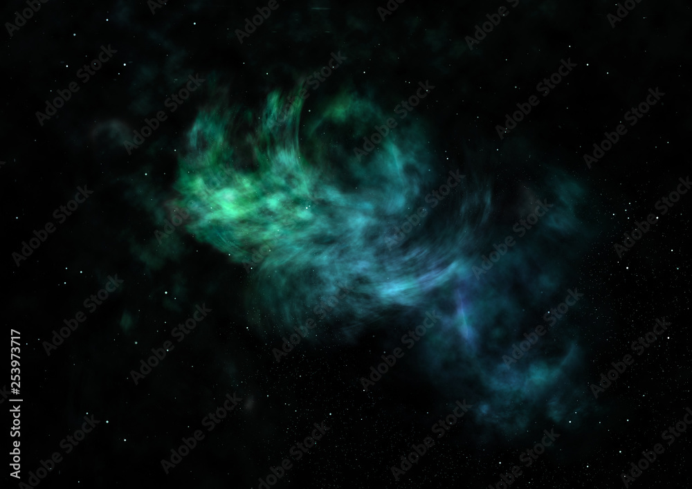 Small part of an infinite star field. 3D rendering