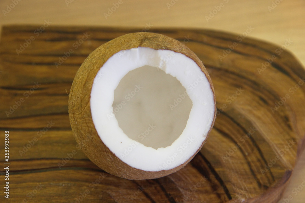 Coconut on the board Coconut on the board