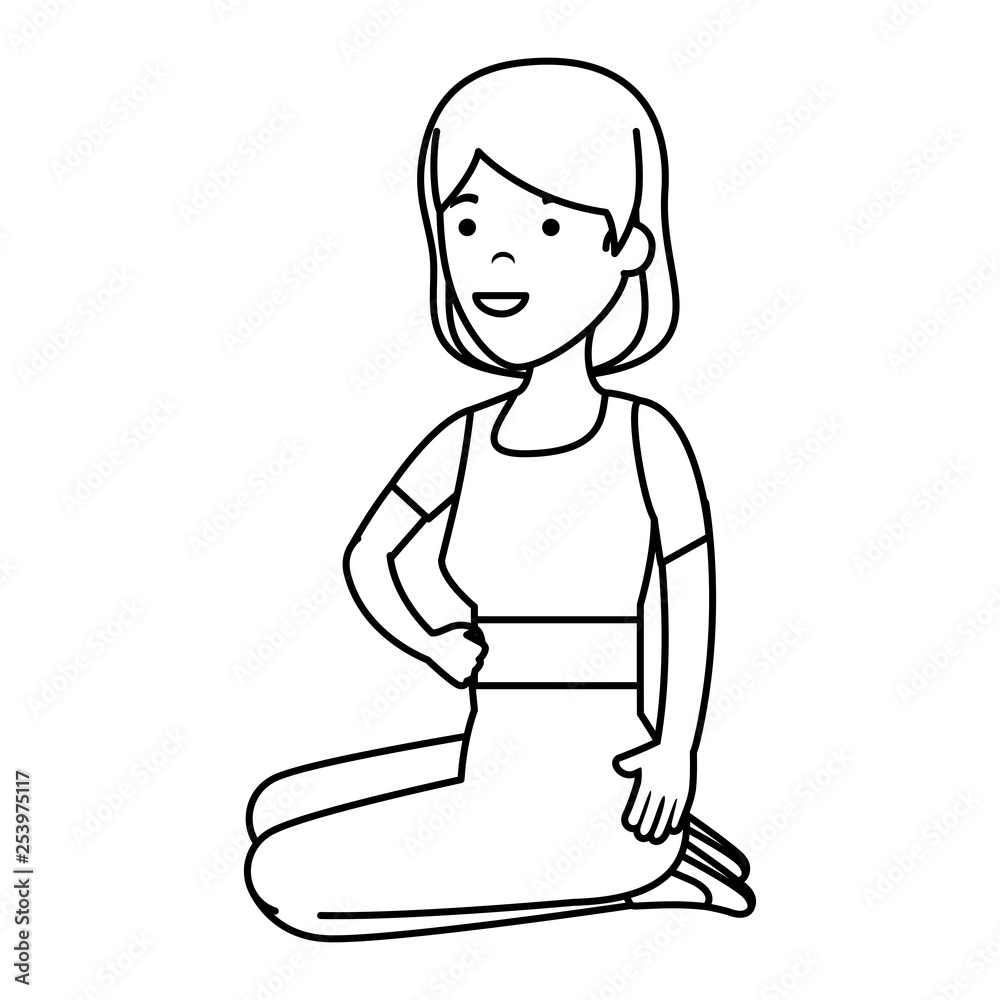 young woman in lotus position