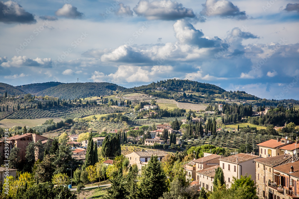 Beautiful autumn landscape in Tuscany. Near San Gimignano, Tuscany, Italy Beautiful autumn landscape in Tuscany. Near San Gimignano, Tuscany, Italy