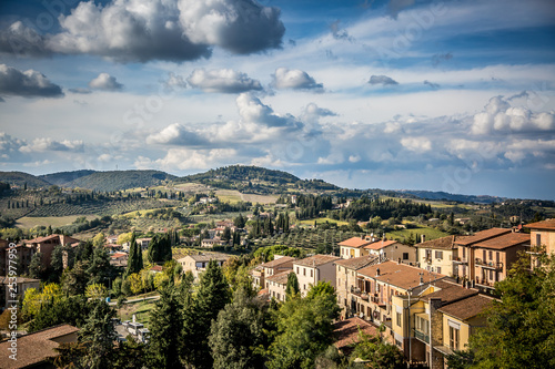 Beautiful autumn landscape in Tuscany. Near San Gimignano, Tuscany, Italy