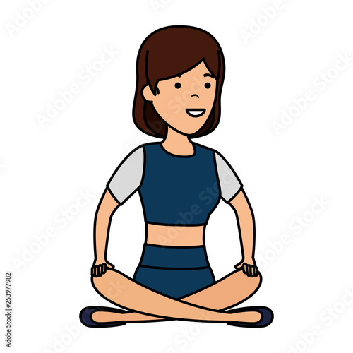 young woman in lotus position