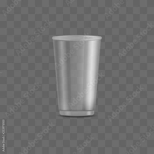 Blank transparent disposable realistic 3d plastic cup.