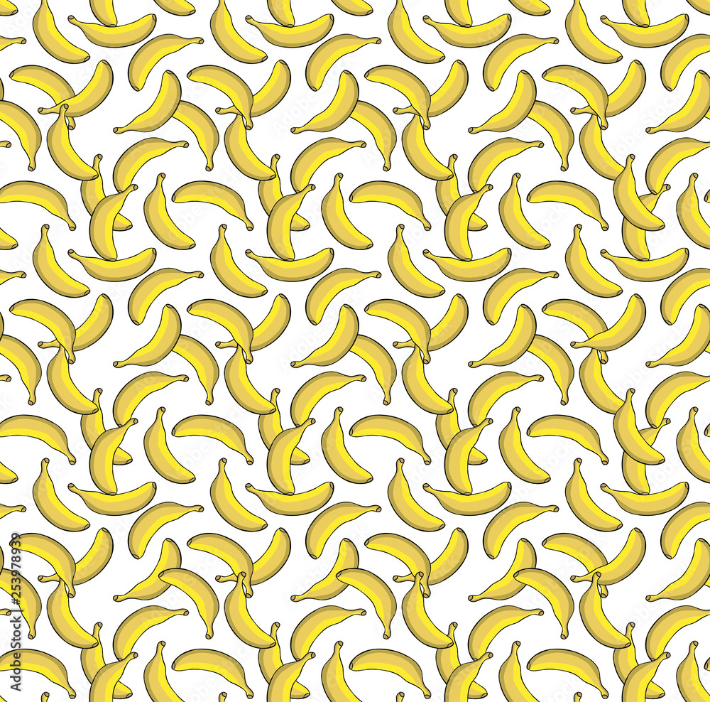 many yellow bananas pattern on white background many yellow bananas pattern on white background